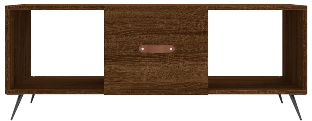 Tavolino Salotto Rovere Marrone 102x50x40 cm Legno Multistrato