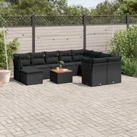 Set Divani da Giardino 11 pz con Cuscini in Polyrattan Nerocod mxl 87926