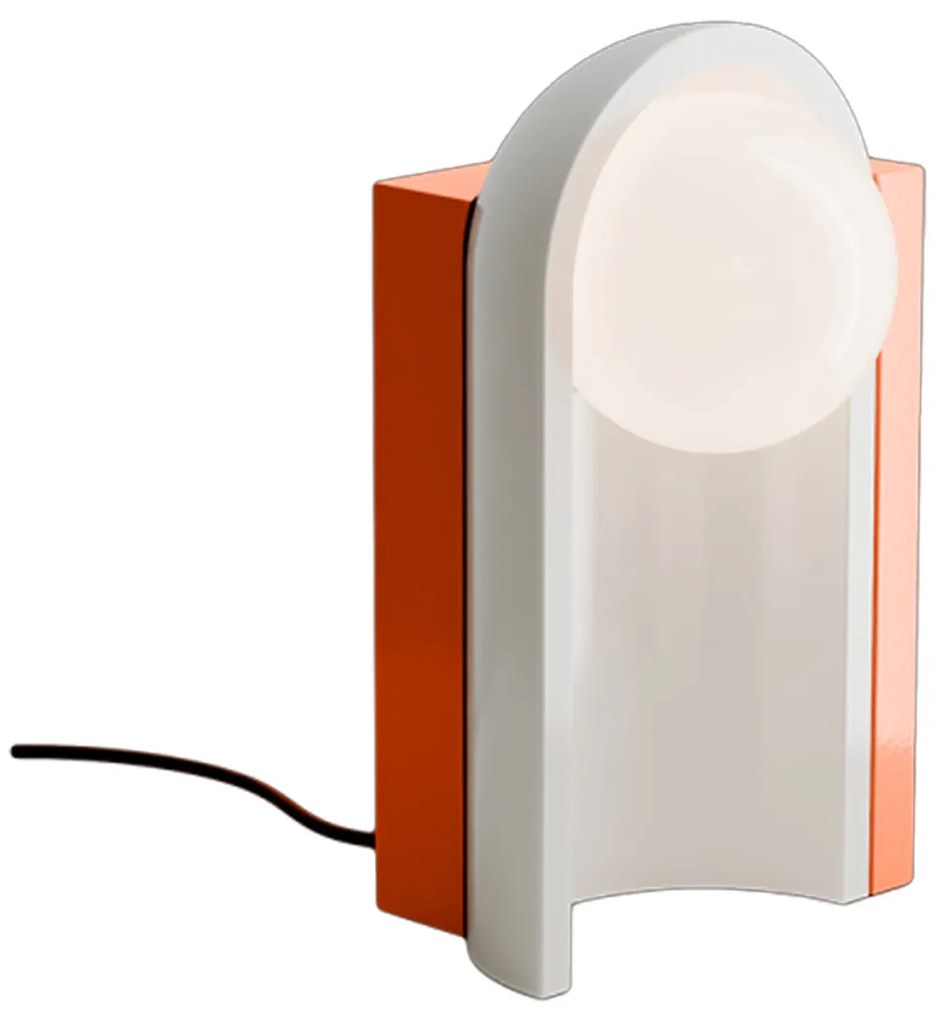 Lampada Da Scrivania Decò Cléo Ceramica Arancio Volpe E Crema 1 Luce E27