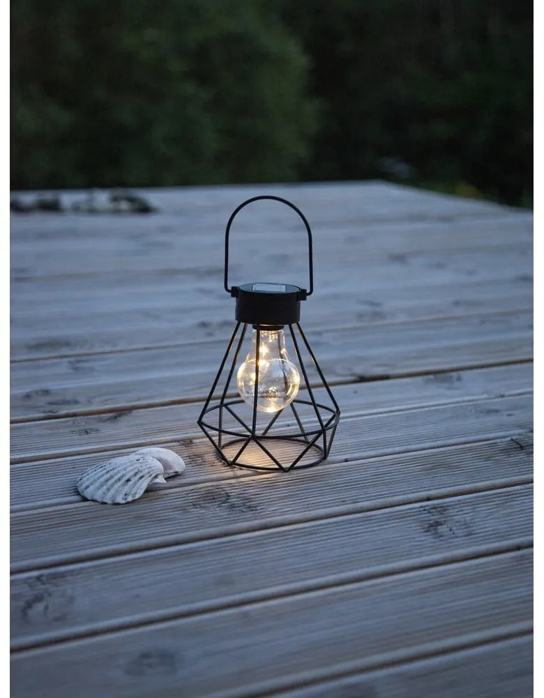 Lanterna LED nera, altezza 15,5 cm Eddy - Star Trading