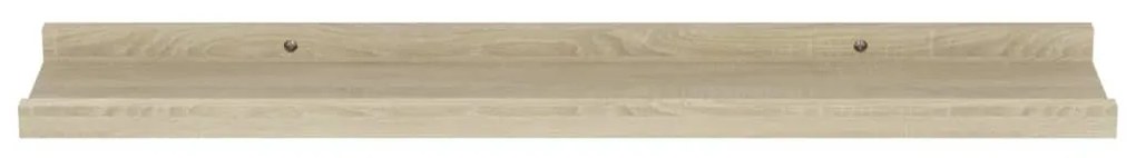 Mensole da parete 4 pz rovere sonoma 60x9x3 cm