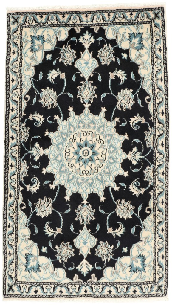 Nain Tappeto 150x80 Blu (Iran) Annodato A Mano