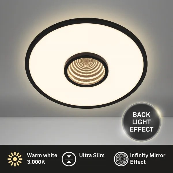 Briloner 3847015 - Plafoniera LED TORO LED/18W/230V Ø 42 cm nera