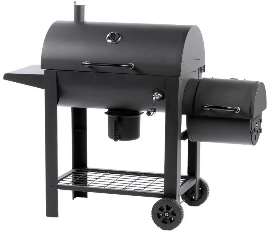 Fieldmann - Griglia a carbone con affumicatoio nero