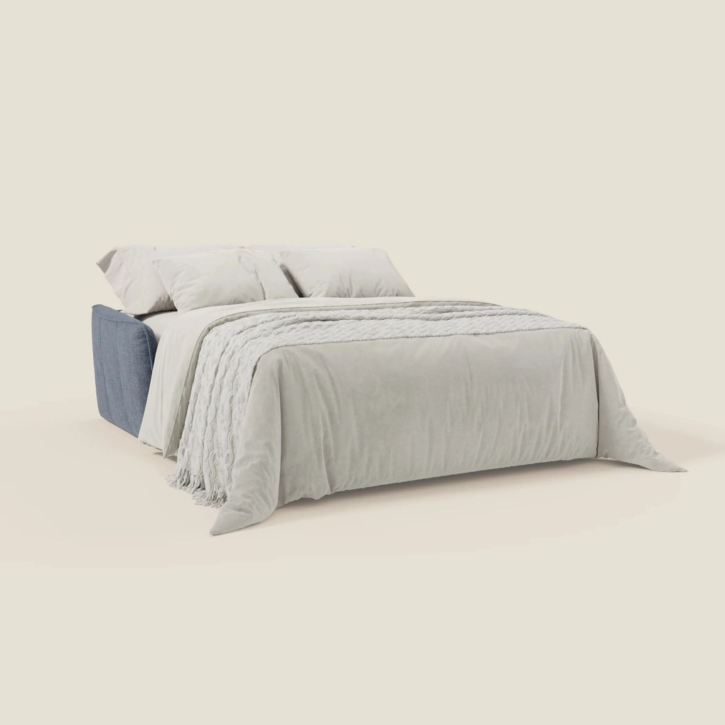 Elios Divano letto con morbidi cuscini spalliera in tessuto smacchiabile T24 blu ardesia