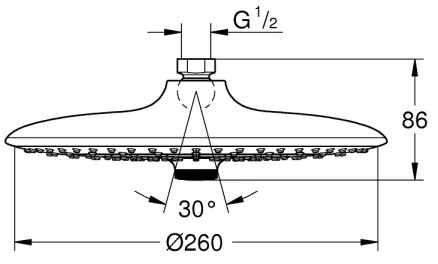 GROHE 26457000 - Soffione doccia EUPHORIA 260 mm, cromo lucido