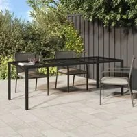 Tavolo Giardino Nero 250x100x75cm Vetro Temperato e Polyrattan cod mxl 34280