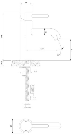 OMNIRES Y1210STCR - Rubinetto del lavandino Y 17,8 cm cromo lucido