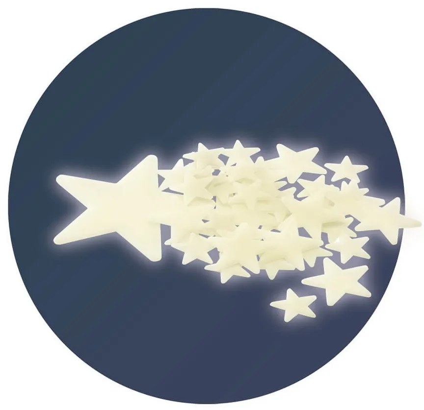 Pezzi in plastica fosforescenti con adesivo - stelle