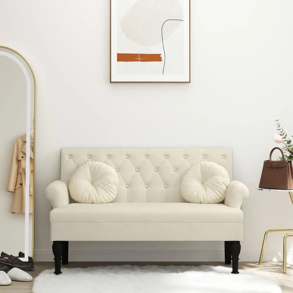 Panca Con Schienale 120x62x75,5 Cm İn Lino /