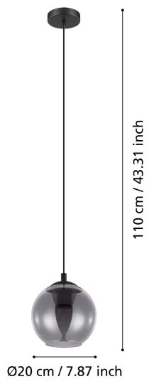 Eglo 98651 - Lampadario a sospensione con filo ARISCANI 1xE27/40W/230V