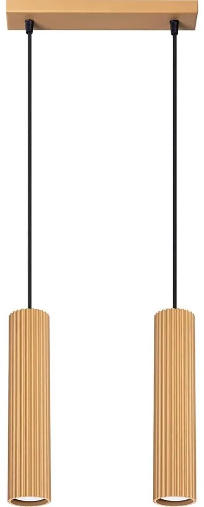 Sollux SL.1555 - Lampadario a sospensione con filo KARBON 2xGU10/10W/230V oro
