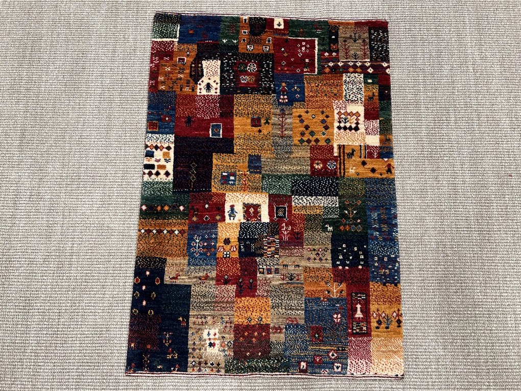 Loribaft Tappeto 90 x 60 Verde (Iran) Annodato A Mano