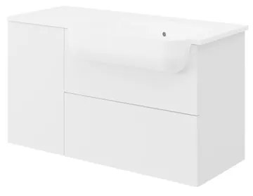 Mobile sottolavabo e lavabo Matrix bianco L 90 x H 50 x P 36.5 cm 1 vasca, 1 anta 1 cassetto