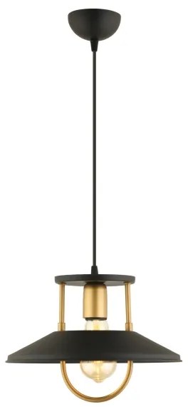 Lampadario a sospensione con filo 1xE27/40W/230V nero/oro