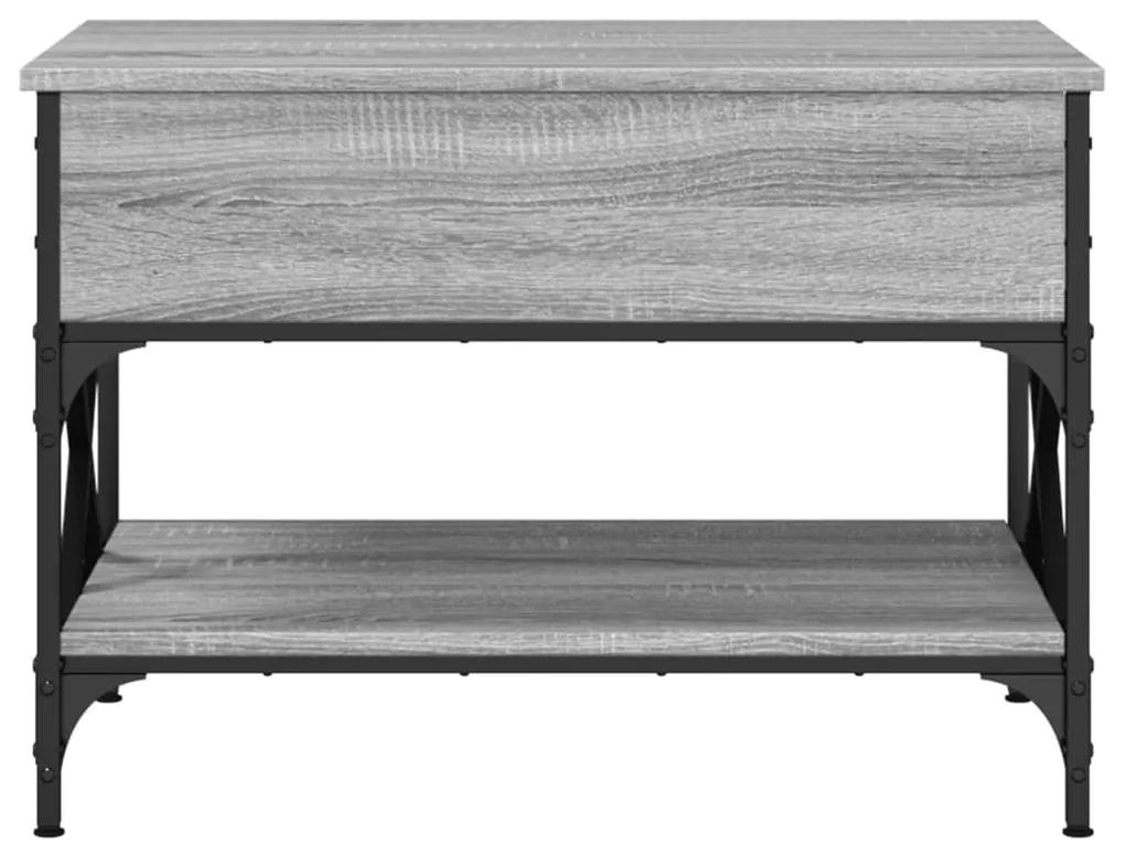 Tavolino Salotto Grigio Sonoma 70x50x50 cm Multistrato Metallo
