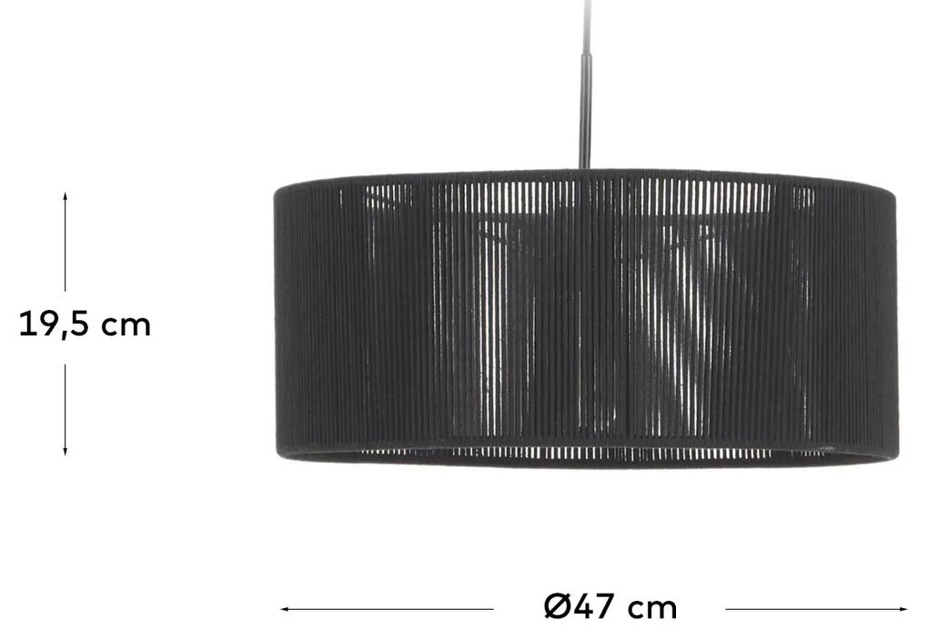 Kave Home - Paralume Cantia in cotone finitura nera Ã˜ 47 cm
