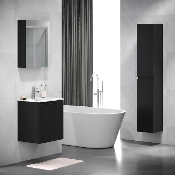 Mobile da bagno con specchio KENWOOD 65x50 cm, nero