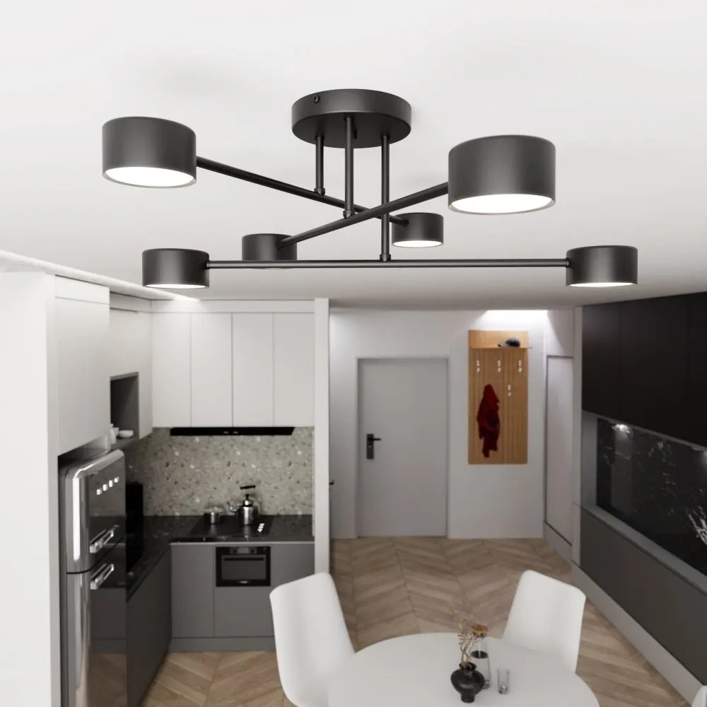 Lampadario a sospensione HALO 6 Black Colore Nero