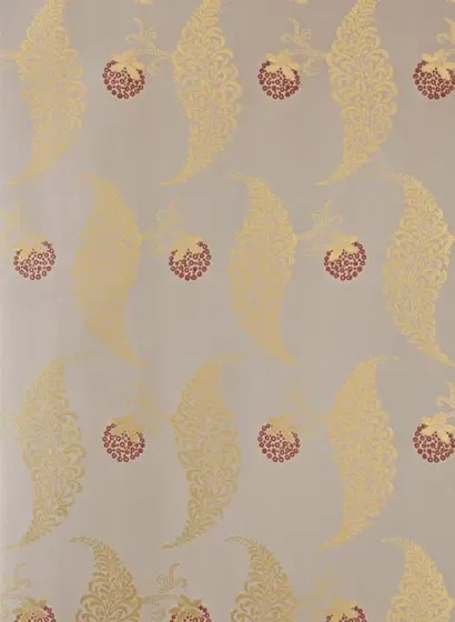 Farrow & Ball Carta da parati Rosslyn - Charleston Gray/ Gold/ Eating Room Red