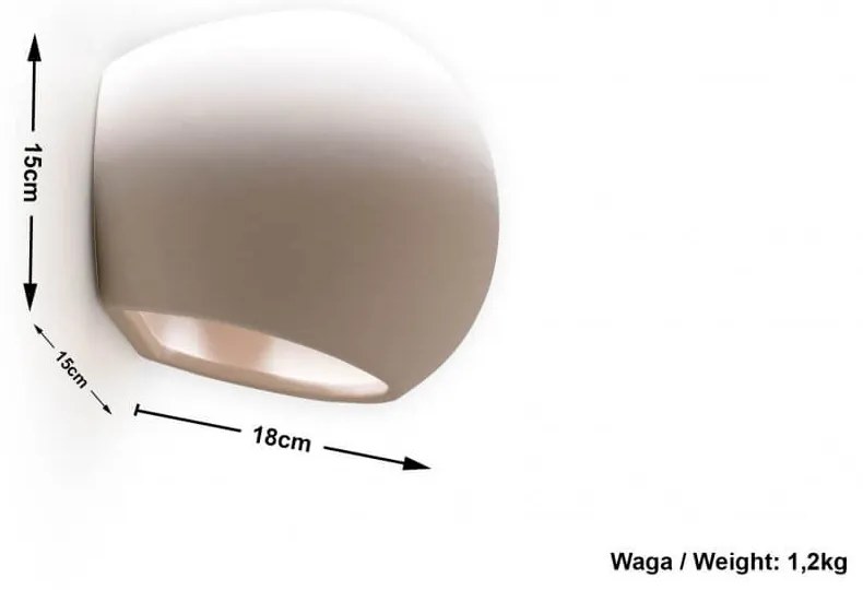 Applique da Parete in Gesso-Ceramico GLOBE E27 Pitturabile da interno Colore del corpo Pitturabile