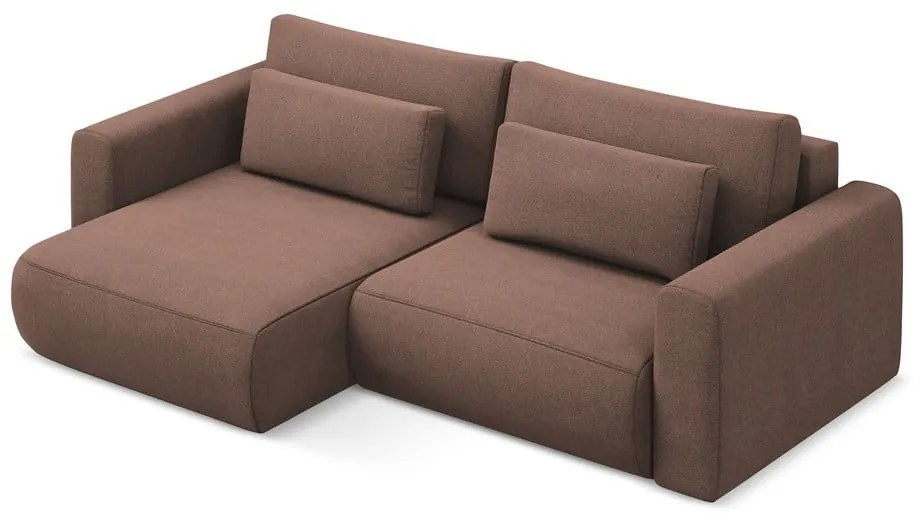 Divano angolare rosa allungabile/con contenitore (con penisola a sinistra/con chaise lounge) Kapua – Makamii