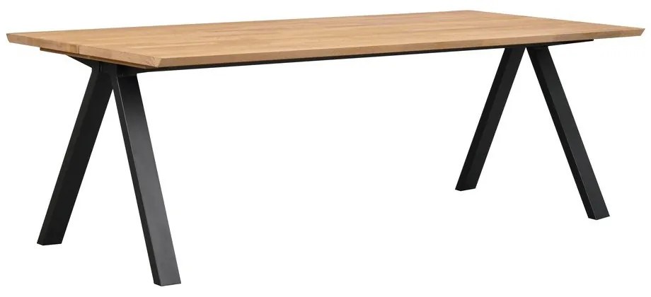 Tavolo da pranzo pieghevole con piano in rovere 220x100 cm Carradale - Rowico