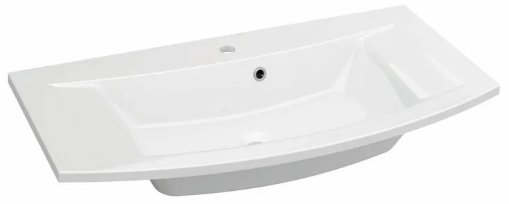 Lavabo a incasso rettangolare L 91 cm in resina bianco