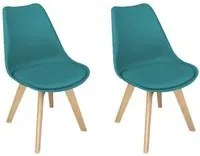 Sedia in plastica con piede in legno mod. Mia (2 pz.) Colore: Verde petrolio SD26MIPL