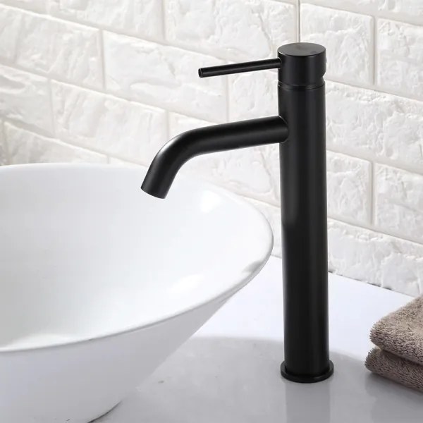 REA-B4103 - Miscelatore per lavabo LUNGO 28 cm nero