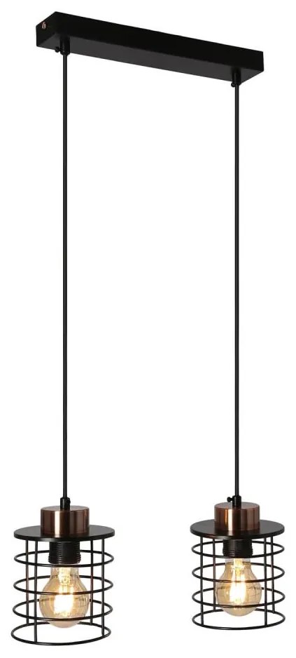 Lampadario a sospensione con filo GLOB 2xE27/40W/230V nero