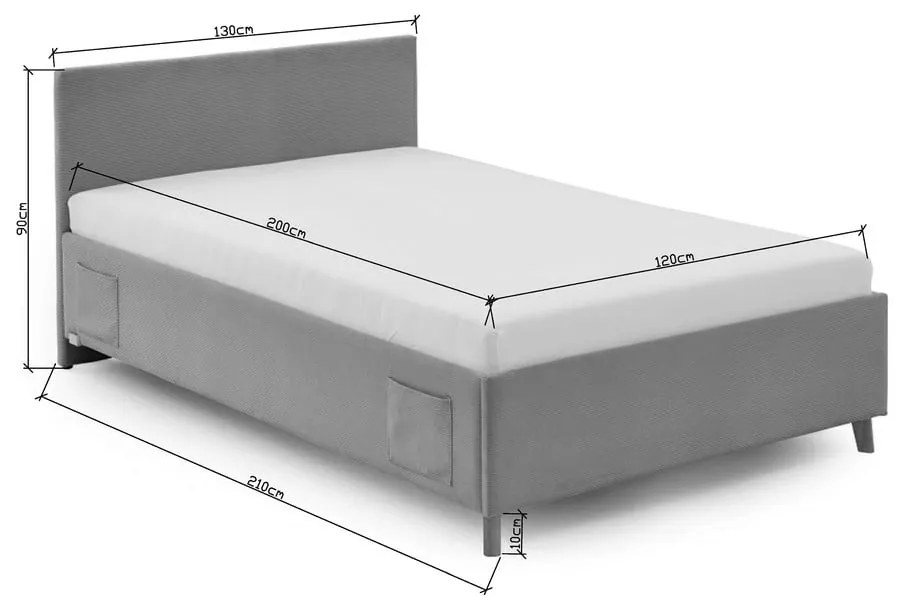 Letto da bambini rosa imbottito rete non inclusa 120x200 cm Cool – Meise Möbel