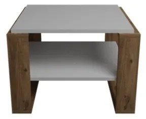 Tavolino Basso Da Salotto Stile Moderno 63x54x45 Axel Rovere E Bianco