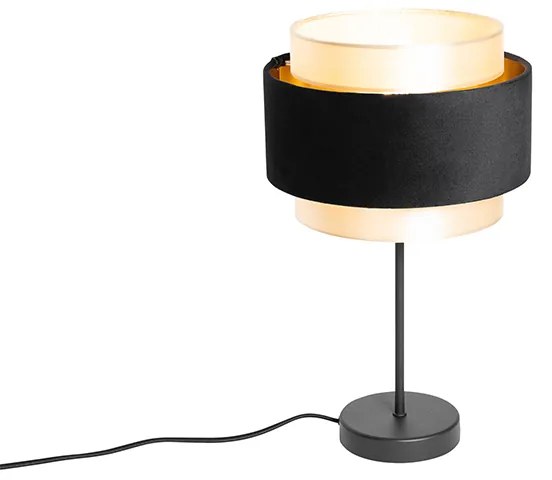 Lampada da tavolo moderna nera con oro - Elif