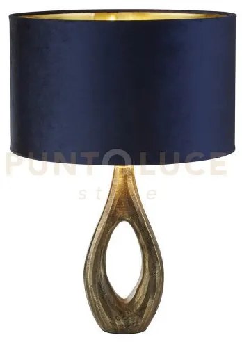 Lampada da tavolo bucklow - metallo ottone anticato e paralume in v...