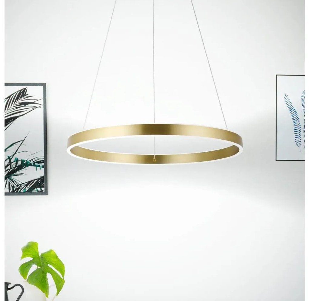 Eglo 33484 - Lampadario a sospensione con cavo ALCAZABA, 2x LED 18W, 230V, 3000K, Ø 55 cm, dorato