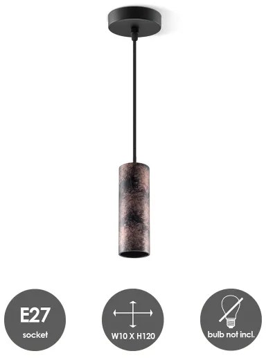 Lampadario a sospensione con filo SAGA 1xE27/40W/230V nero/bronzo