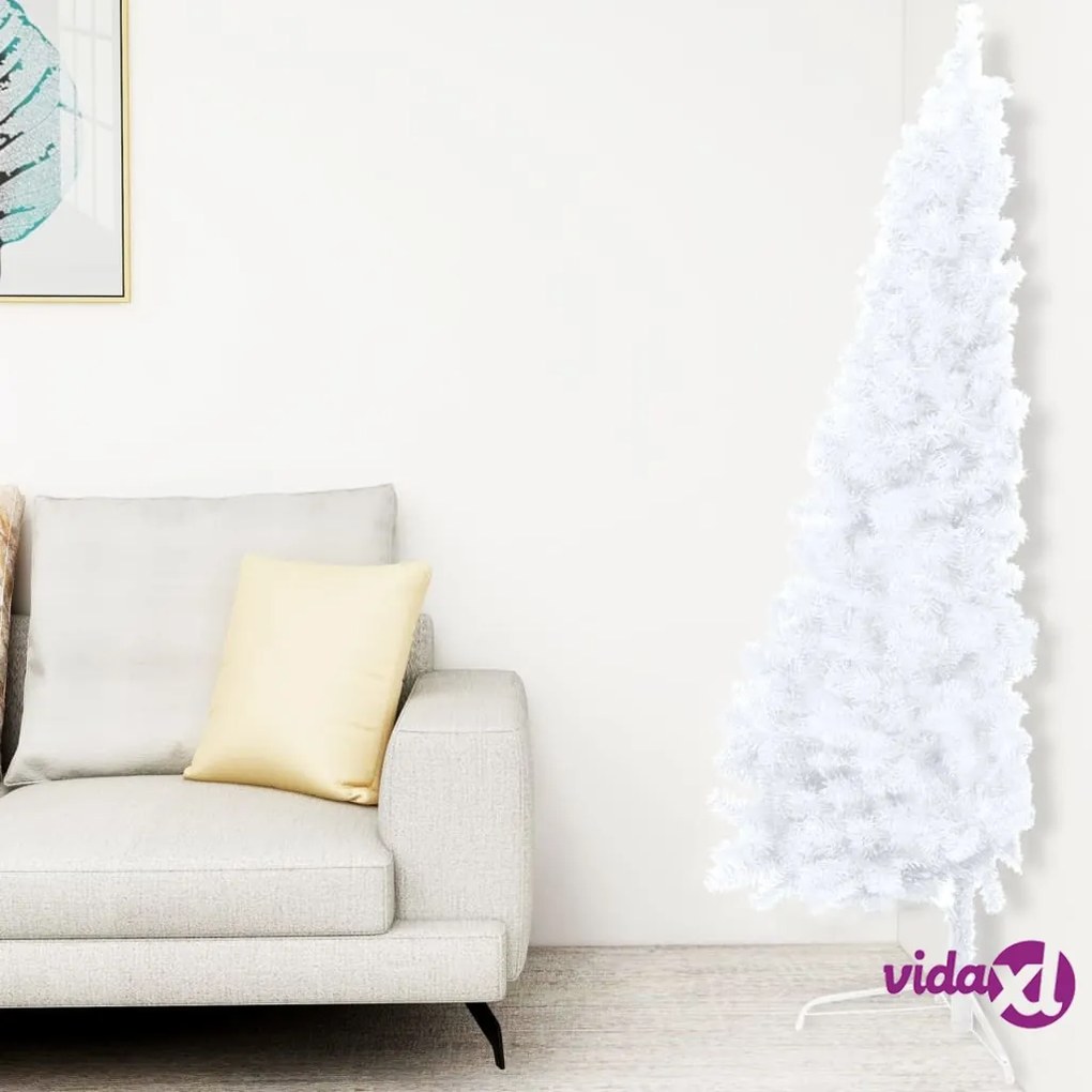 vidaXL Albero Natale Metà Preilluminato con Supporto Bianco 120 cm PVC