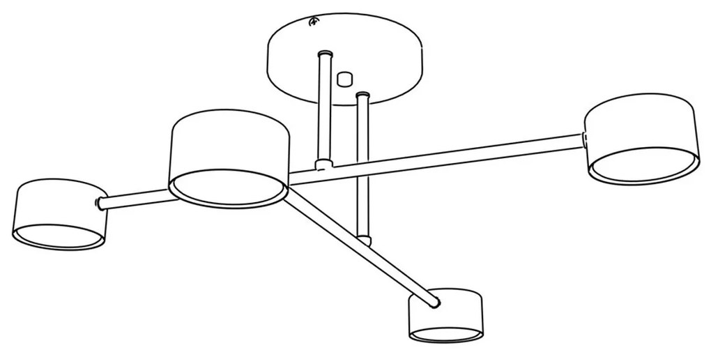 Lampada da soffitto in acciaio HALO 4 bianco/nero 4xGX53