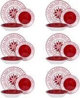 Servizio 18 piatti porcellana Mistral rosso