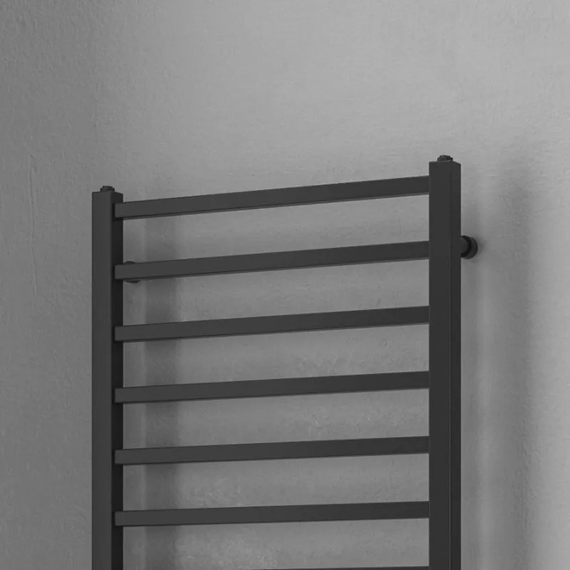 Kamalu - termoarredo bagno 1700x500m nero opaco modello kam-378n
