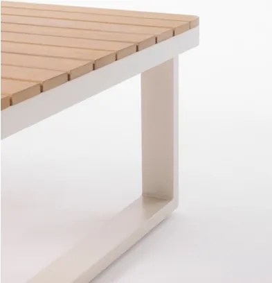 Salotto Da Esterno 5 Posti In Alluminio Con Tavolino E Cuscini Boston Avorio