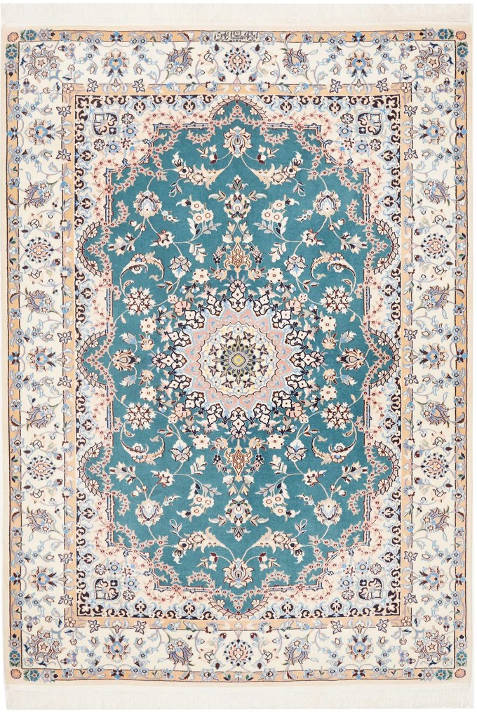 Nain Tappeto 180x130 Verde (Iran) Annodato A Mano