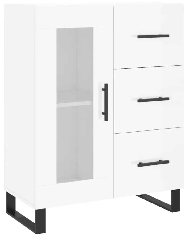 Credenza 69,5x34x90 cm in legno multistrato bianco lucido