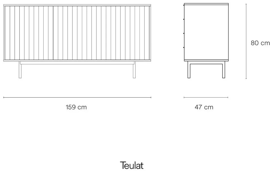 Cassettiera bassa bianca 159x80 cm Sierra - Teulat