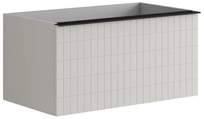 Mobile da bagno sotto lavabo Pixel grid grigio pastello laccato opaco L 80 x H 40 x P 45.5 cm 1 cassetto, lavabo non incluso