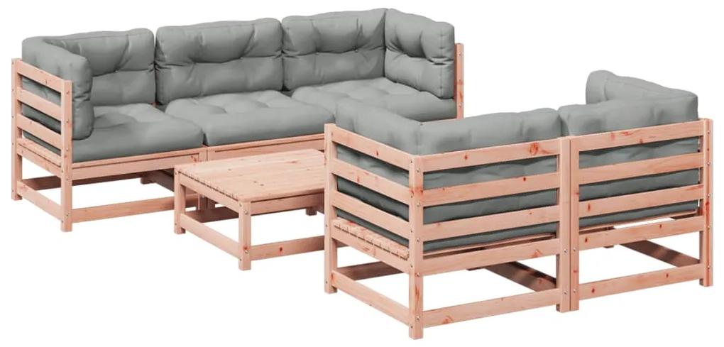 Set divani giardino 6 pz cuscini legno massello abete douglas