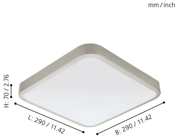 Eglo 96231 - Plafoniera da bagno a LED MANILVA LED/16W/230V IP44