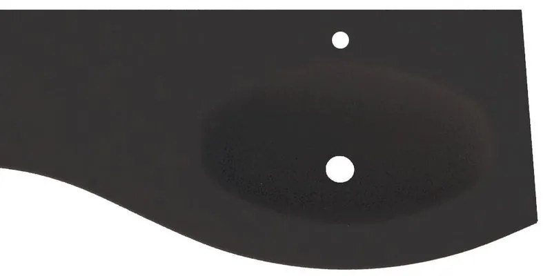 Lavabo a incasso semicerchio Vague in vetro nero
