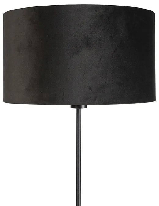 Lampada da terra intelligente nera con paralume in velluto nero 35 cm incl. Wifi A60 - Parte